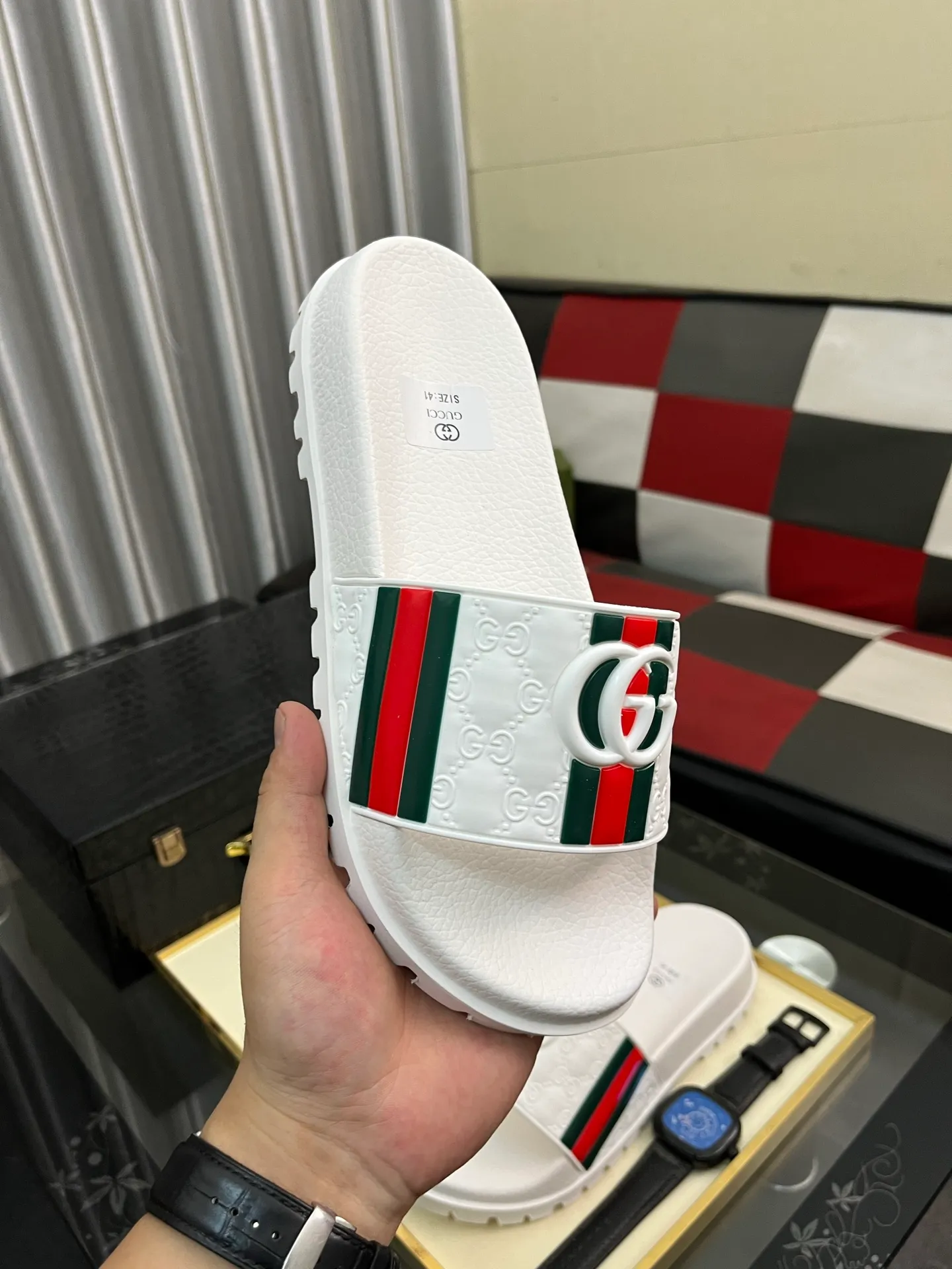 Men's men's shoes💰260⌚️⌚️ＧＵＣＣＩ.Gucci.Official website 1:1 popular slippers hot sale! Original original material 🩴 SIZE: 38-46 (45.46 non-refundable)